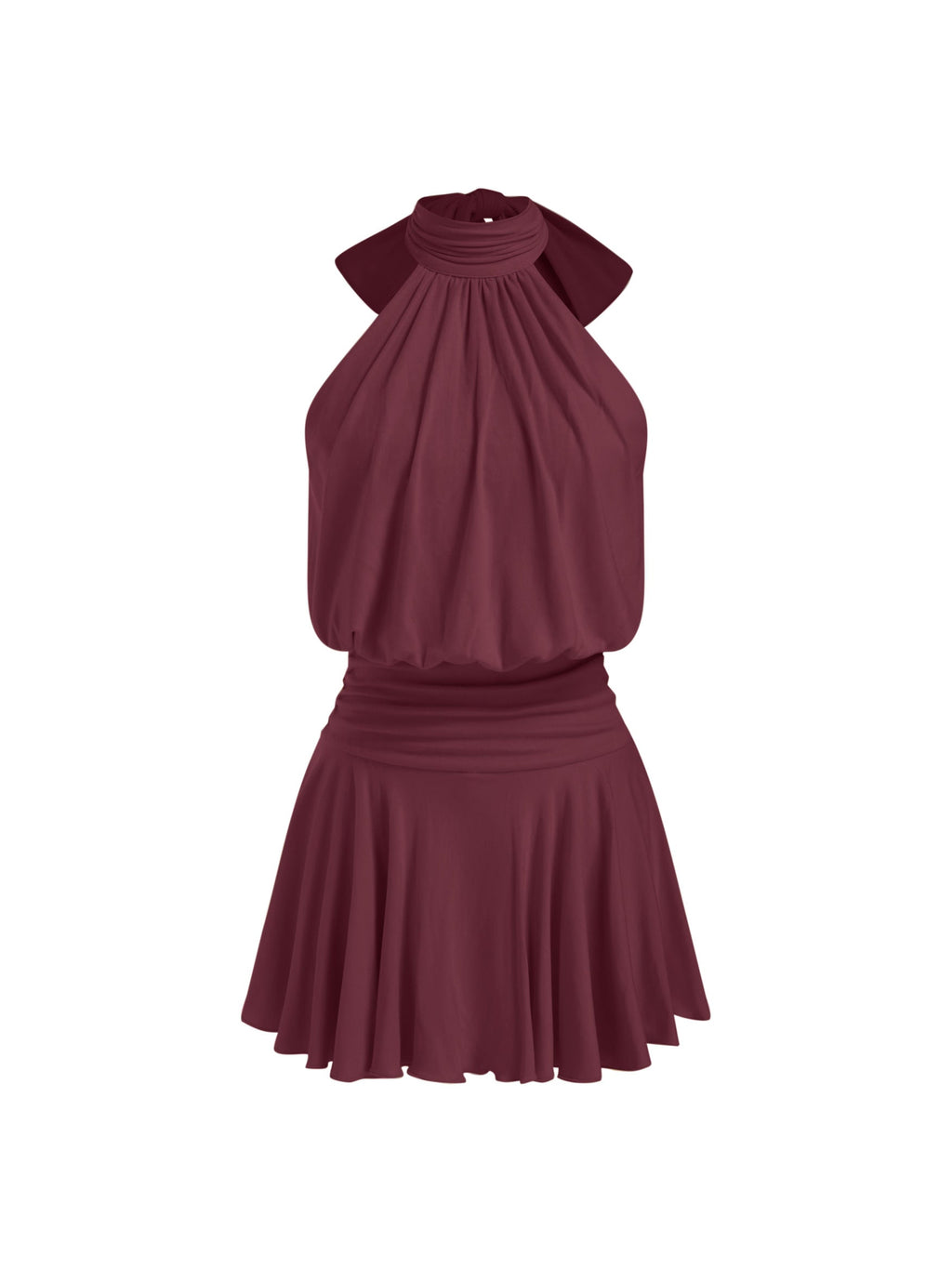 Griselda - Sleeveless mini dress with a high collar and scarf, perfect for women