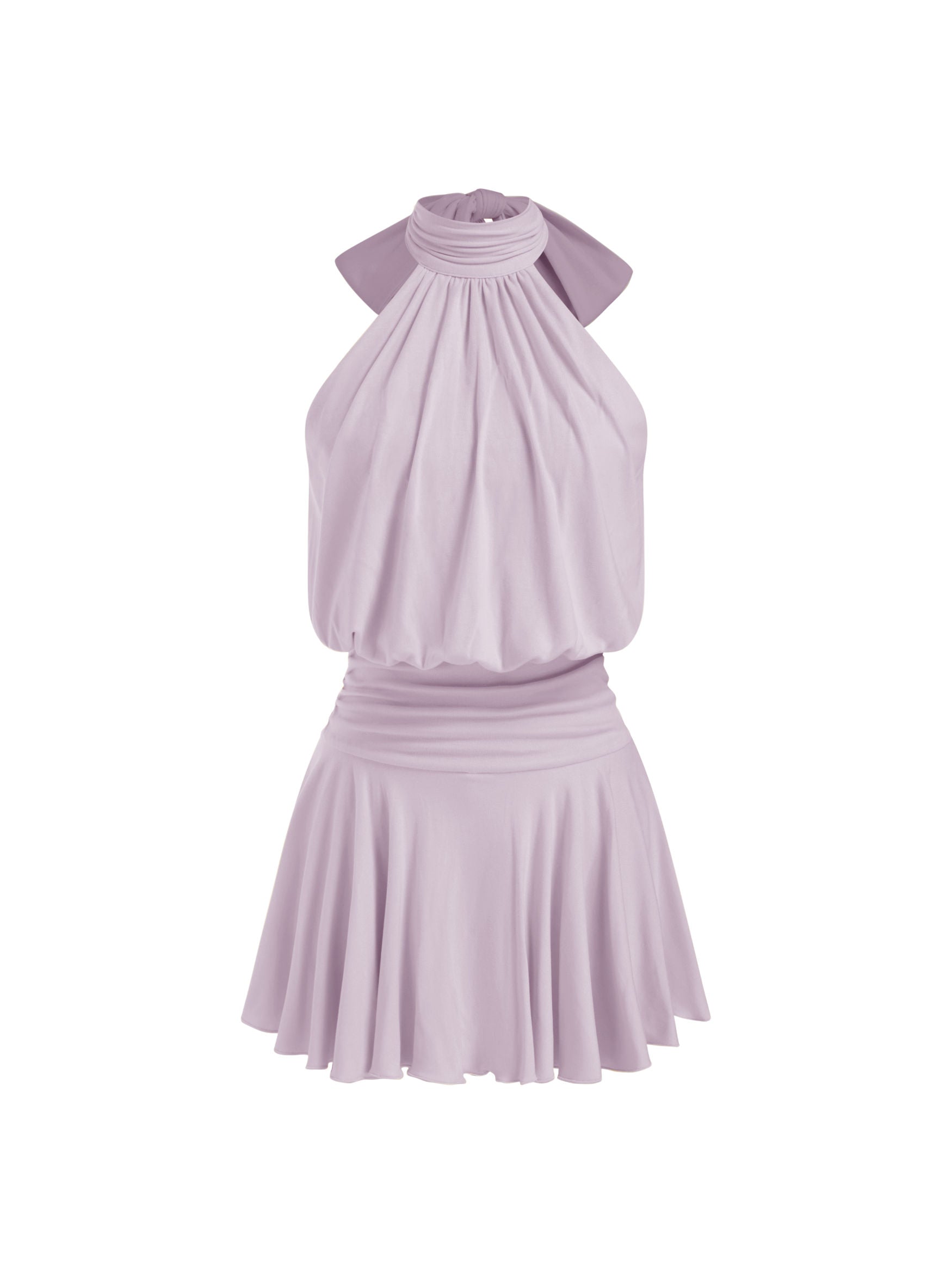 Griselda - Sleeveless mini dress with a high collar and scarf, perfect for women