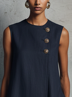 Alba | Mini Dress with Gold Button Detailing for Women