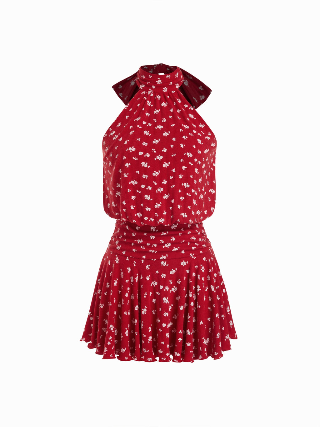 Griselda - Sleeveless mini dress with a high collar and scarf, perfect for women