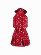 Griselda - Sleeveless mini dress with a high collar and scarf, perfect for women