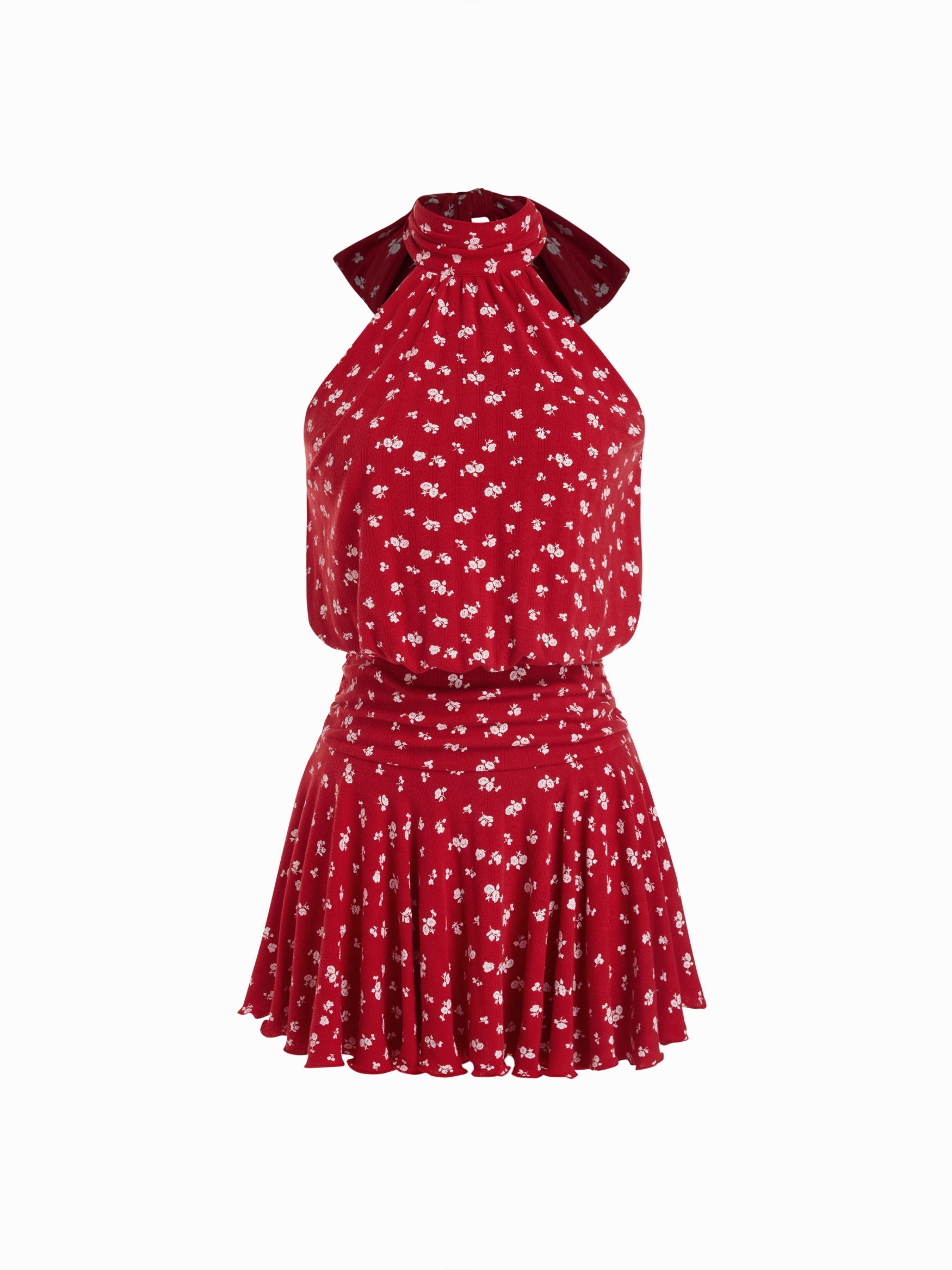 Griselda - Sleeveless mini dress with a high collar and scarf, perfect for women