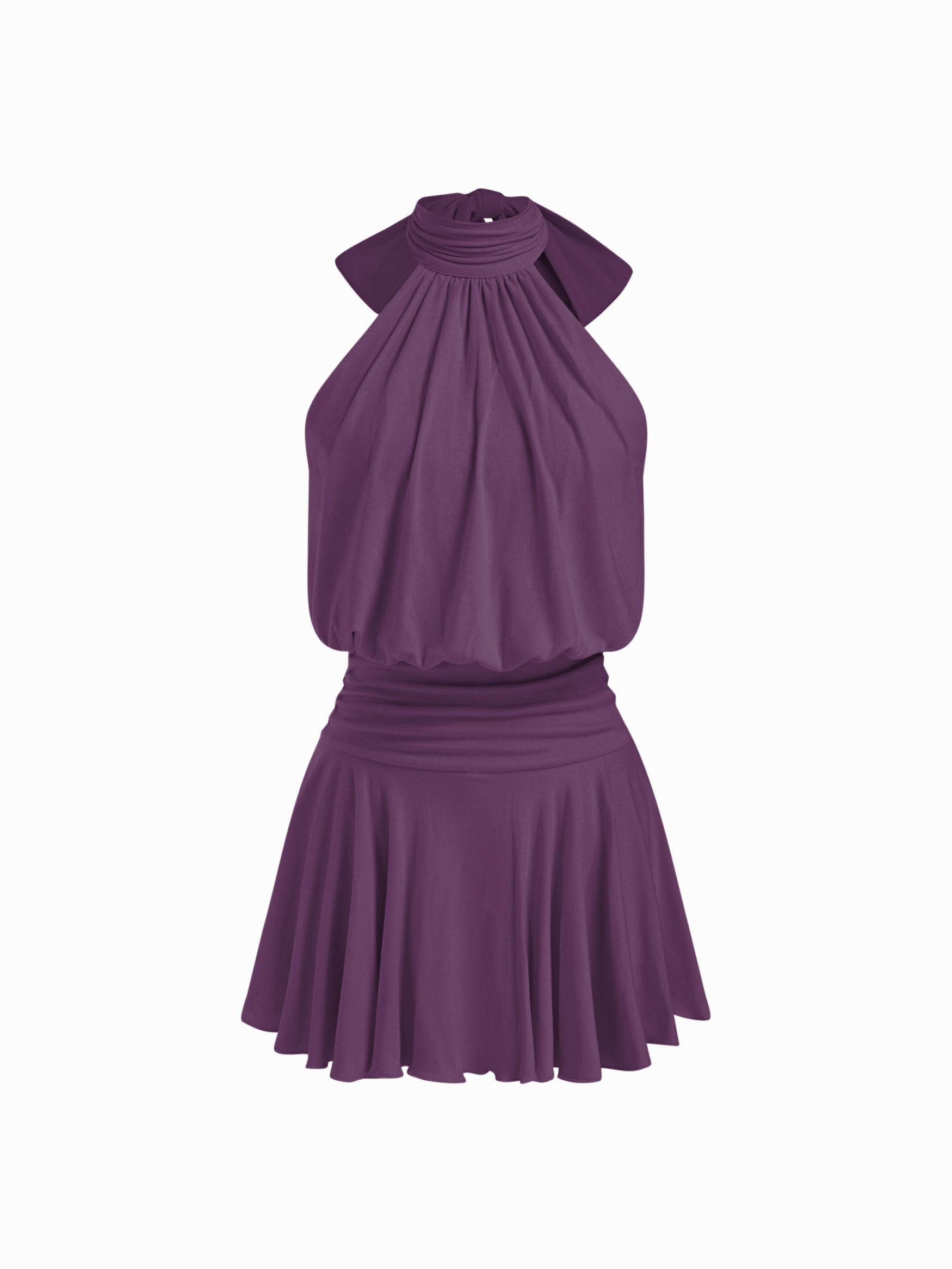 Griselda - Sleeveless mini dress with a high collar and scarf, perfect for women