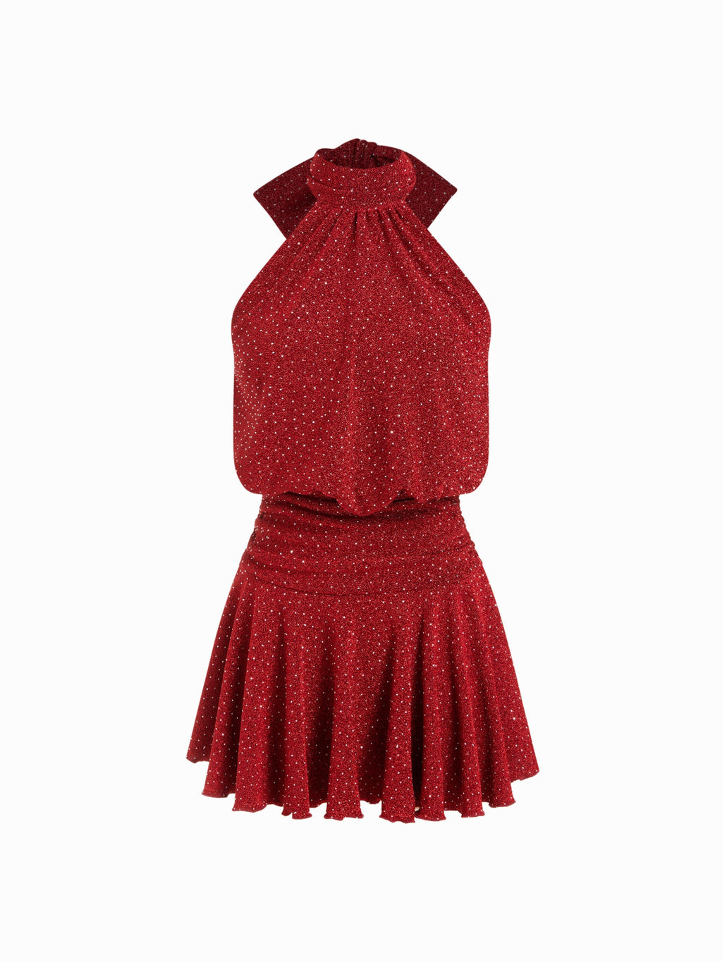 Griselda - Sleeveless mini dress with a high collar and scarf, perfect for women