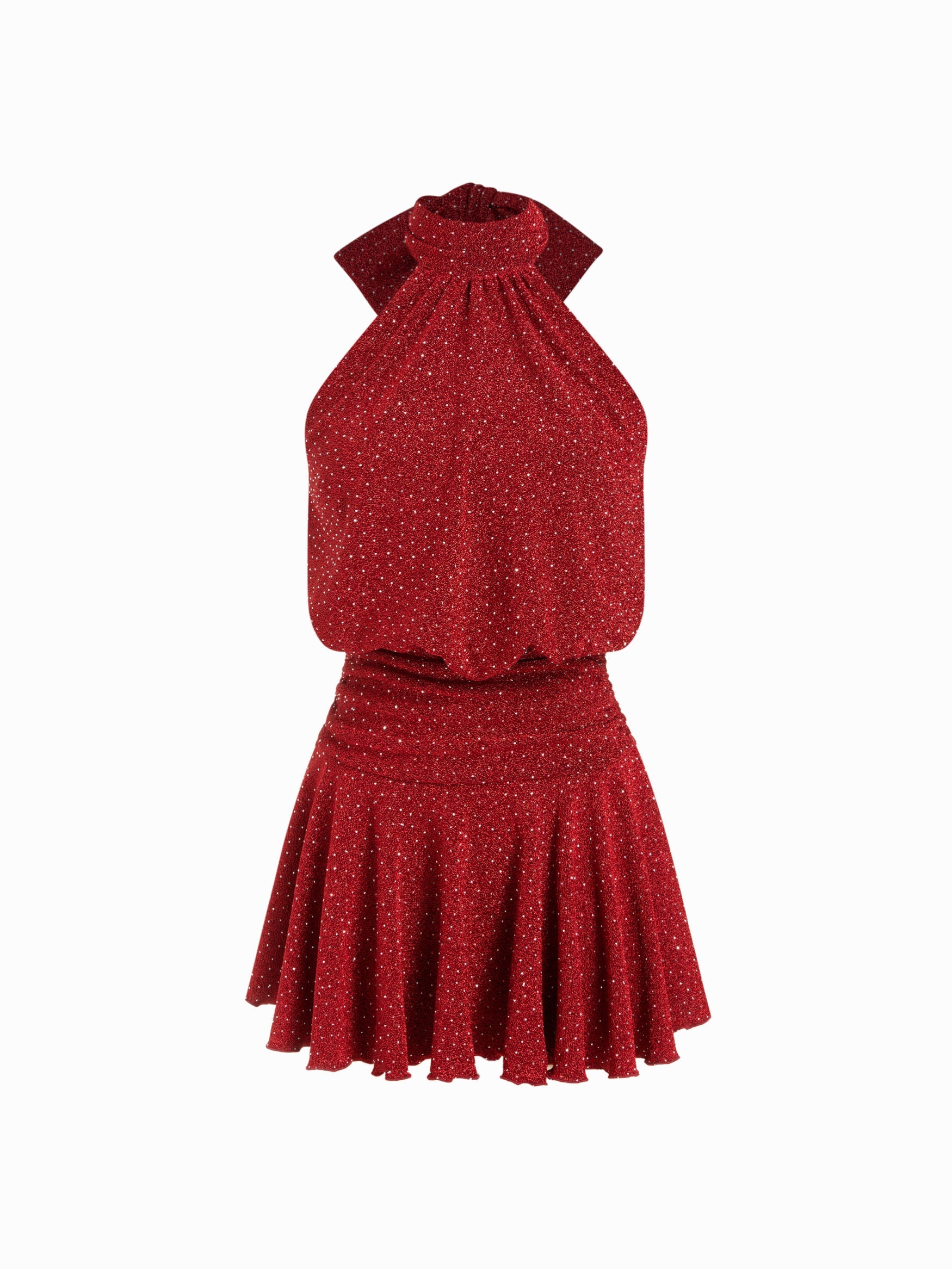 Griselda - Sleeveless mini dress with a high collar and scarf, perfect for women