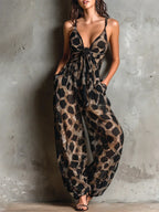 Leonor | Jumpsuit with Animal Print and Halter-Neck for Women