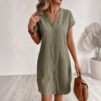 Tess | Linen Shirt Dress - Elegant and Comfortable for Women - Chic and Versatile Style