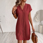 Tess | Linen Shirt Dress - Elegant and Comfortable for Women - Chic and Versatile Style