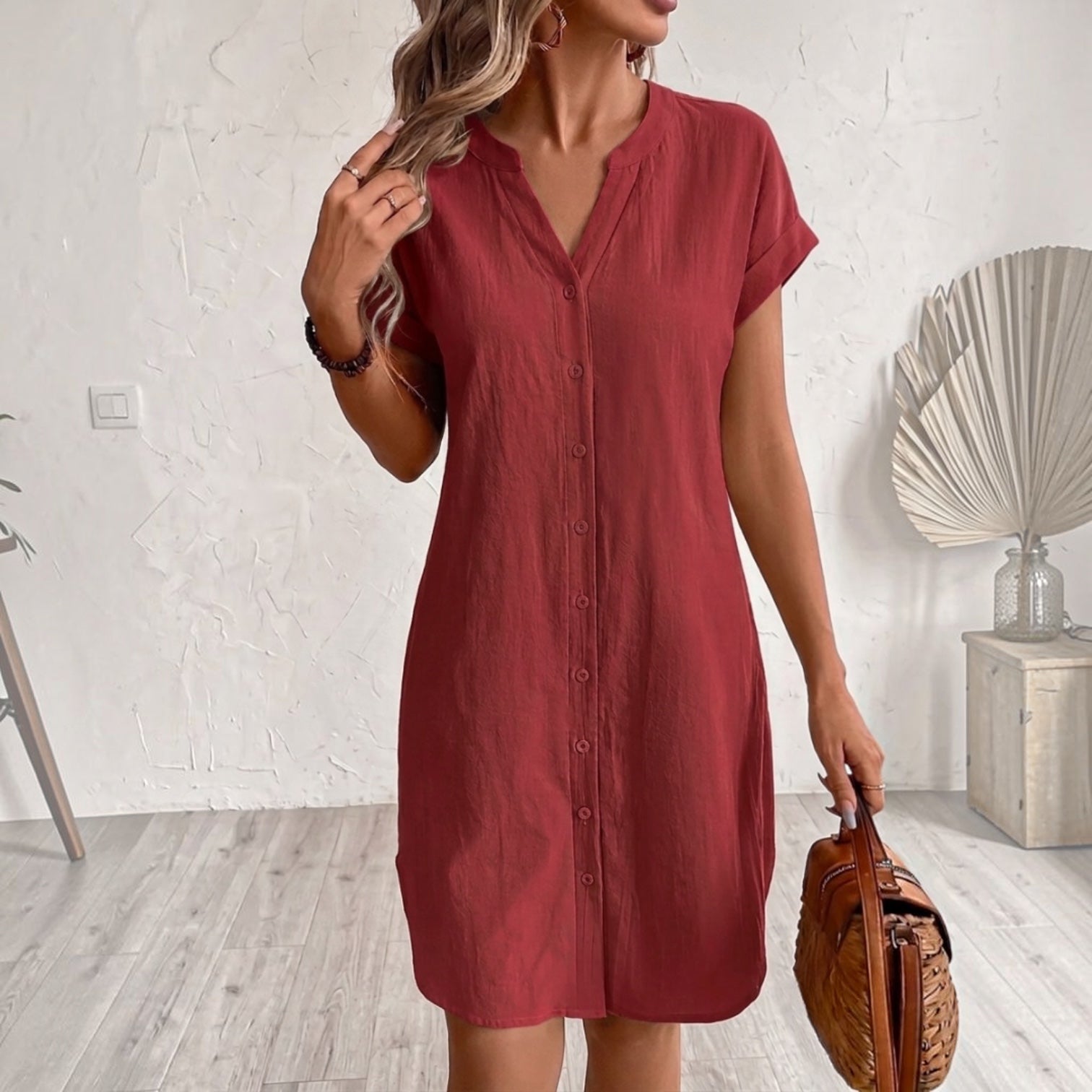 Tess | Linen Shirt Dress - Elegant and Comfortable for Women - Chic and Versatile Style