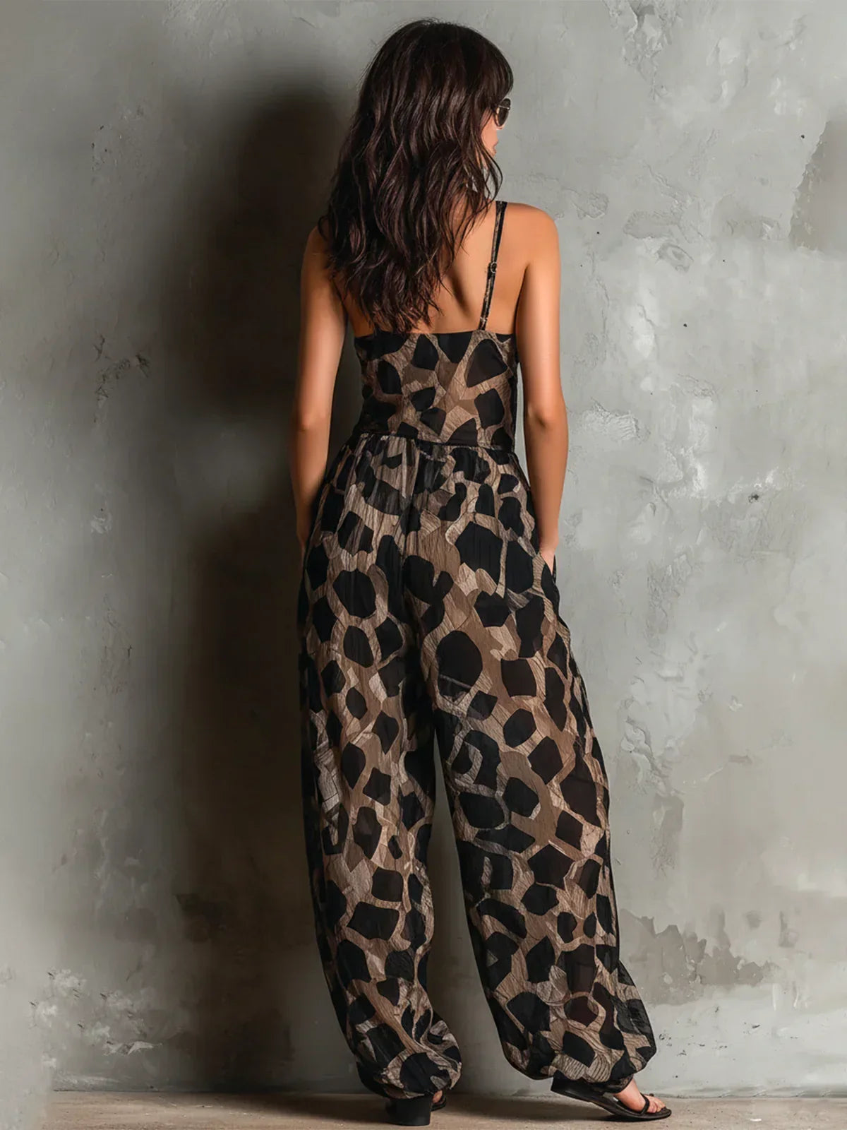 Leonor | Jumpsuit with Animal Print and Halter-Neck for Women