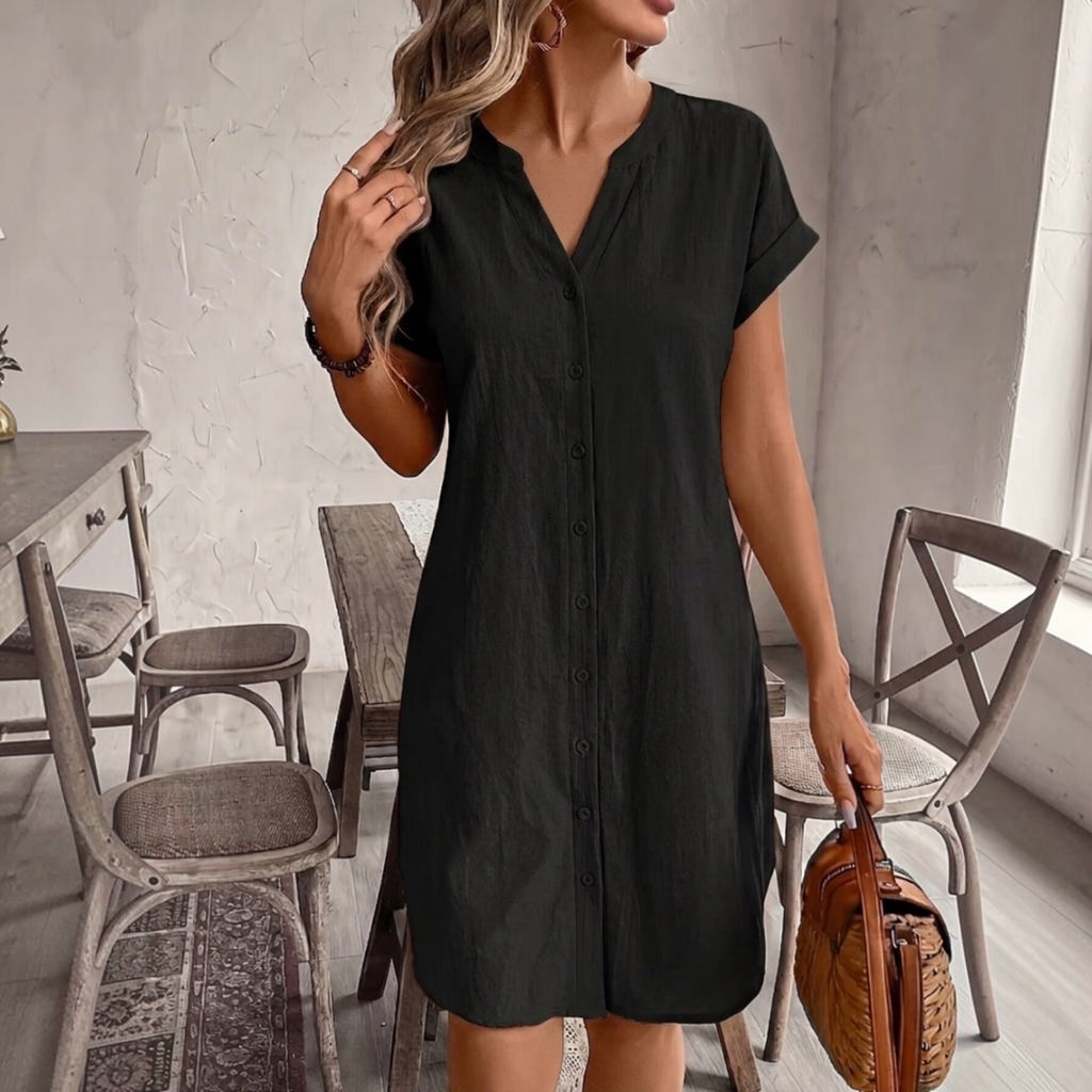 Tess | Linen Shirt Dress - Elegant and Comfortable for Women - Chic and Versatile Style