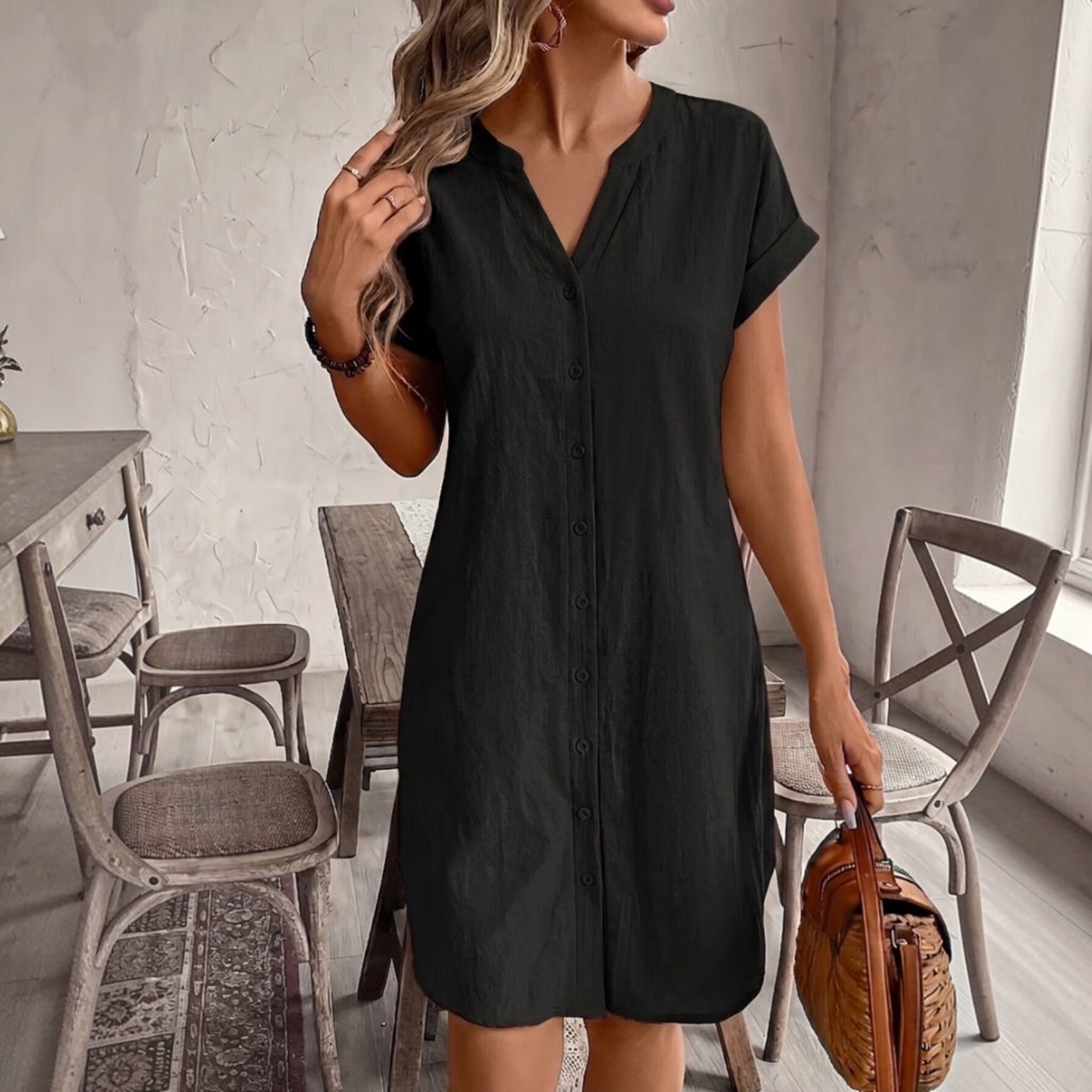Tess | Linen Shirt Dress - Elegant and Comfortable for Women - Chic and Versatile Style