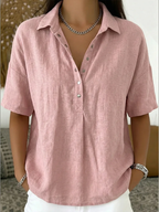 Velara | Women's blouse with an elegant collar and decorative buttons