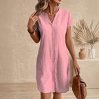 Tess | Linen Shirt Dress - Elegant and Comfortable for Women - Chic and Versatile Style