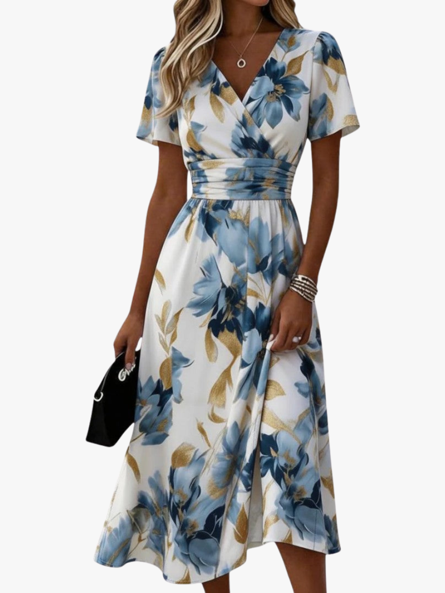 MORA | Modern Floral Midi Dress for Women — Style and Elegance