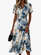 MORA | Modern Floral Midi Dress for Women — Style and Elegance