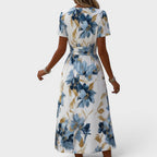 MORA | Modern Floral Midi Dress for Women — Style and Elegance
