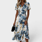 MORA | Modern Floral Midi Dress for Women — Style and Elegance