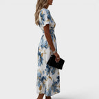 MORA | Modern Floral Midi Dress for Women — Style and Elegance