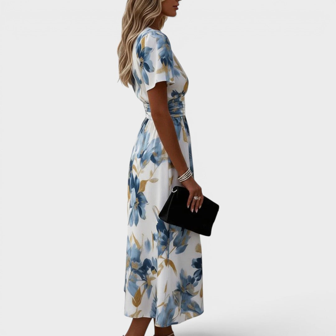 MORA | Modern Floral Midi Dress for Women — Style and Elegance