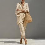 Marina | Casual 2-Piece Set with V-Neck for Women – Elegant and Comfortable