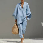 Marina | Casual 2-Piece Set with V-Neck for Women – Elegant and Comfortable
