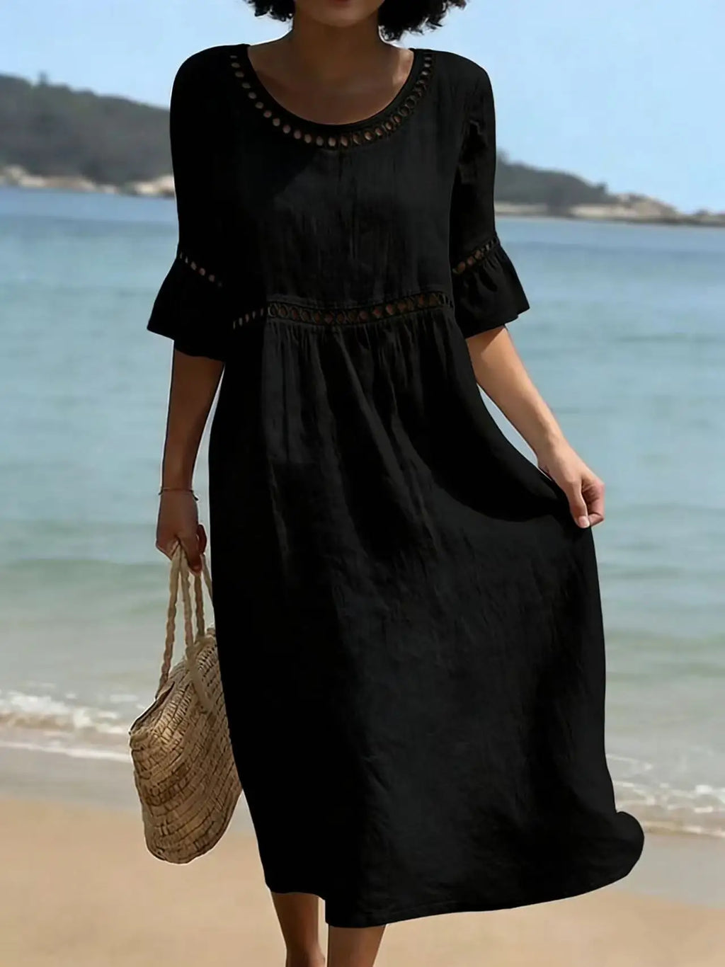Enora - Long dress with tummy-flattening effect, elegant for women