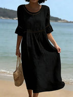 Enora - Long dress with tummy-flattening effect, elegant for women