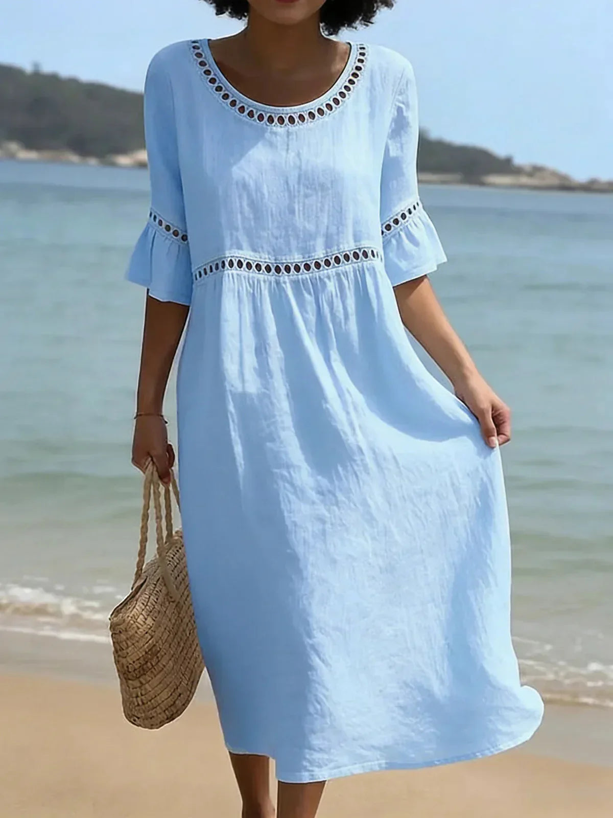 Enora - Long dress with tummy-flattening effect, elegant for women