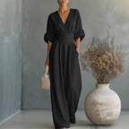 Effortless Summer Chic: Surplice V-Neck Wide-Leg Jumpsuit