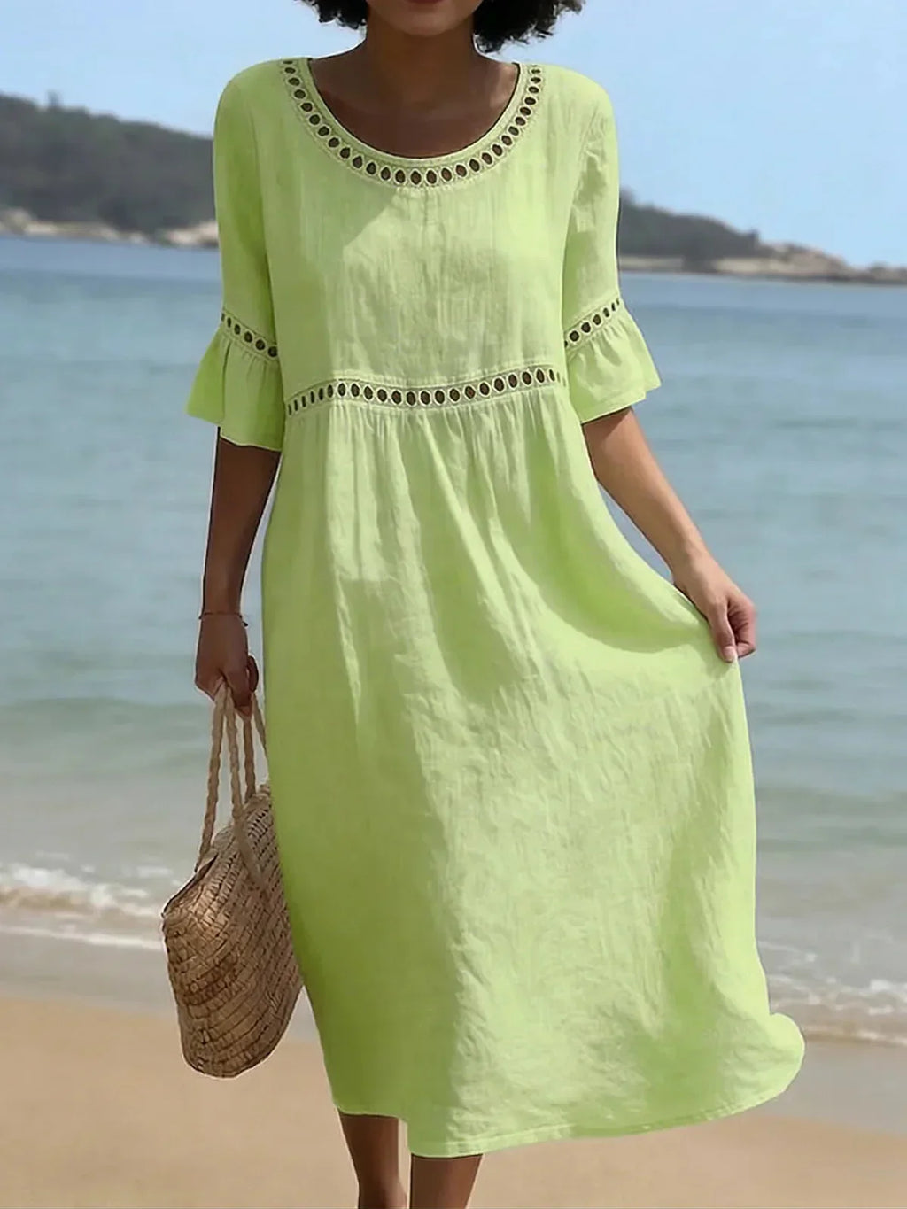 Enora - Long dress with tummy-flattening effect, elegant for women