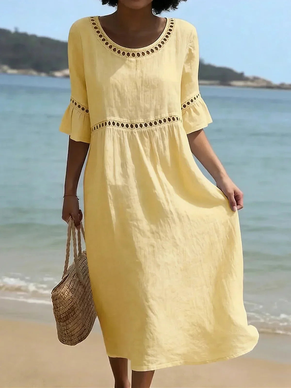 Enora - Long dress with tummy-flattening effect, elegant for women