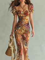 Seraphine | Maxi Dress with a Painterly Floral Print and Flowing Skirt for Women — Elegant and Versatile