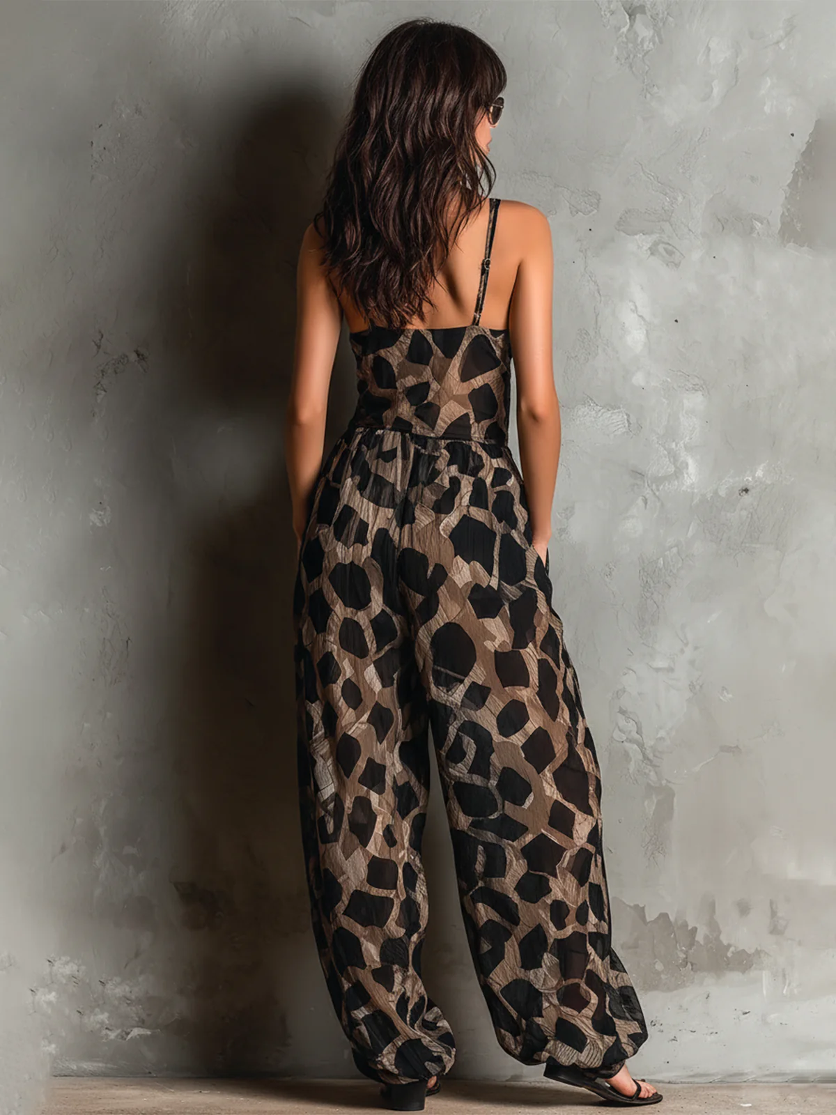 Lirio - Loose-Fit Chiffon Jumpsuit with Halter Neck for Women, Lightweight and Elegant
