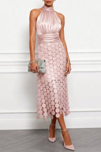 Lau - Elegant midi dress in Céline style for ceremonies, perfect for women