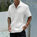 Relaxed Cuban-Collar Shirt with Button-Front