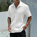 Relaxed Cuban-Collar Shirt with Button-Front