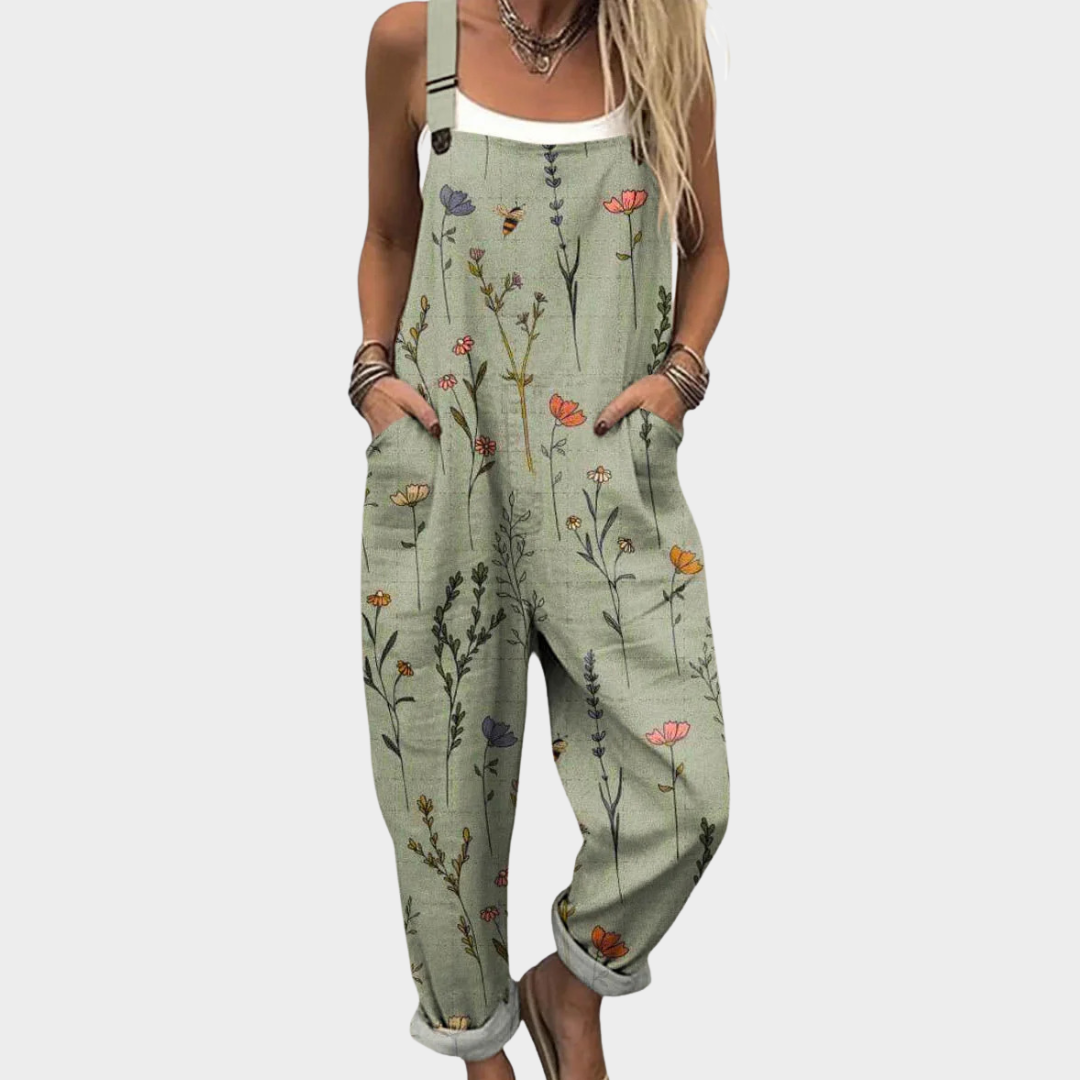 Effortless Woven Jumpsuit with Straps and Patch Pockets
