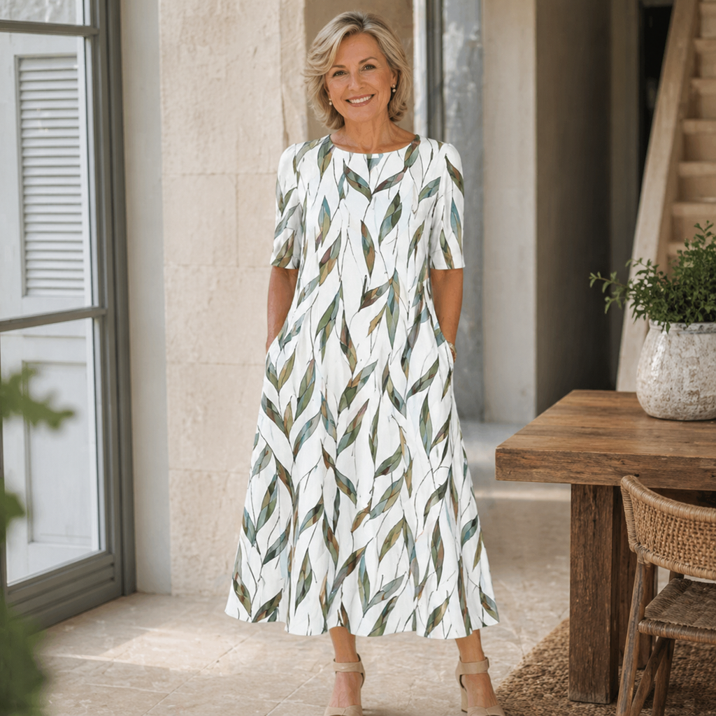 Sarah | Stunning Floral Midi Dress Easy-to-Wear for Women