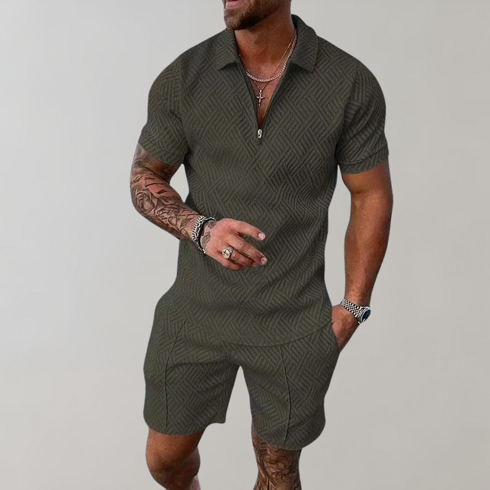 Smart Summer Knit Polo & Shorts Set – Effortless Co-Ord Style