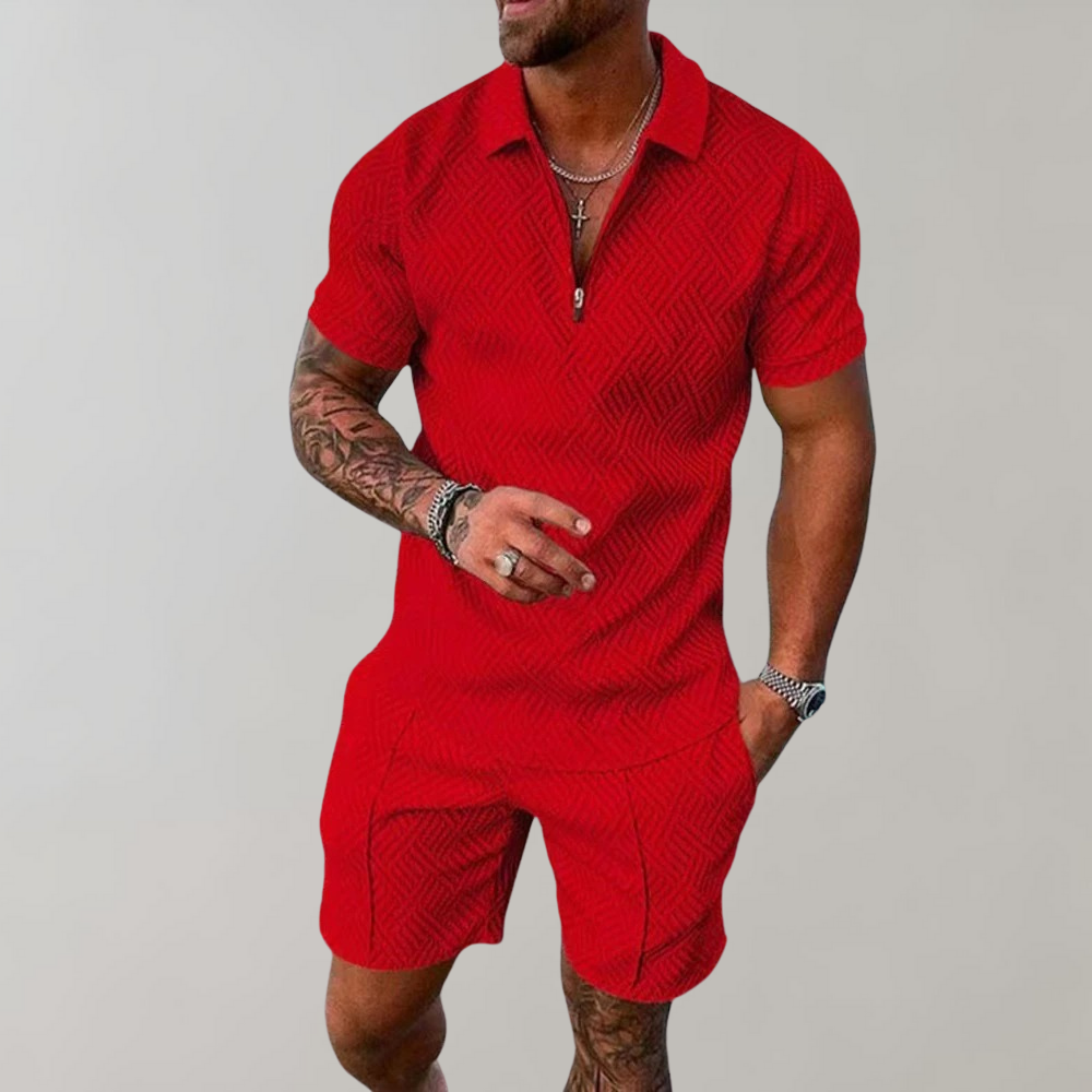 Smart Summer Knit Polo & Shorts Set – Effortless Co-Ord Style