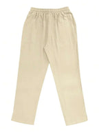 Men's Linen Casual Pants with Adjustable Drawstring Waist and Handy Slant Pockets