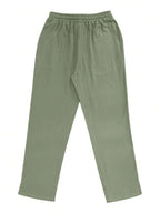 Men's Linen Casual Pants with Adjustable Drawstring Waist and Handy Slant Pockets