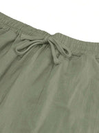 Men's Linen Casual Pants with Adjustable Drawstring Waist and Handy Slant Pockets