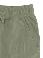 Men's Linen Casual Pants with Adjustable Drawstring Waist and Handy Slant Pockets