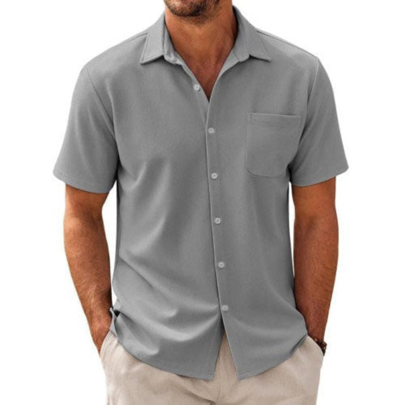 Men's Casual Camp-Collar Short-Sleeve Shirt