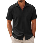 Men's Casual Camp-Collar Short-Sleeve Shirt
