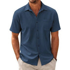 Men's Casual Camp-Collar Short-Sleeve Shirt
