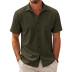Men's Casual Camp-Collar Short-Sleeve Shirt