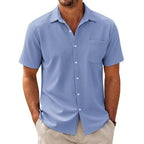 Men's Casual Camp-Collar Short-Sleeve Shirt